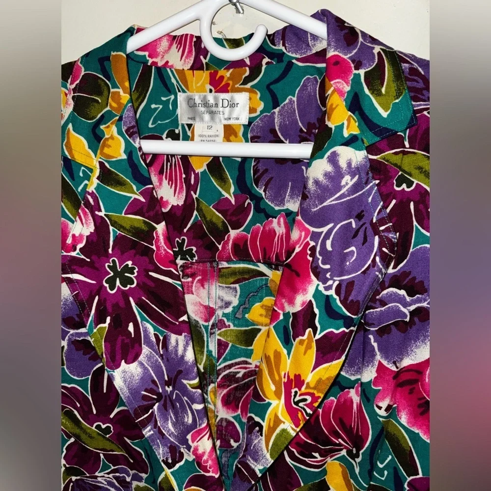 Christian Dior 1970s Multicolor color Floral blazer